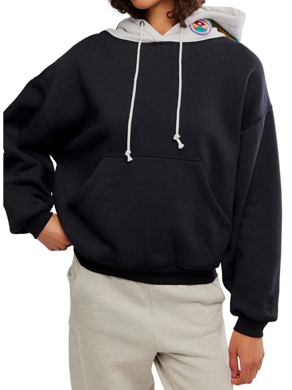 Free People Final Call Patch Hoodie Size L
